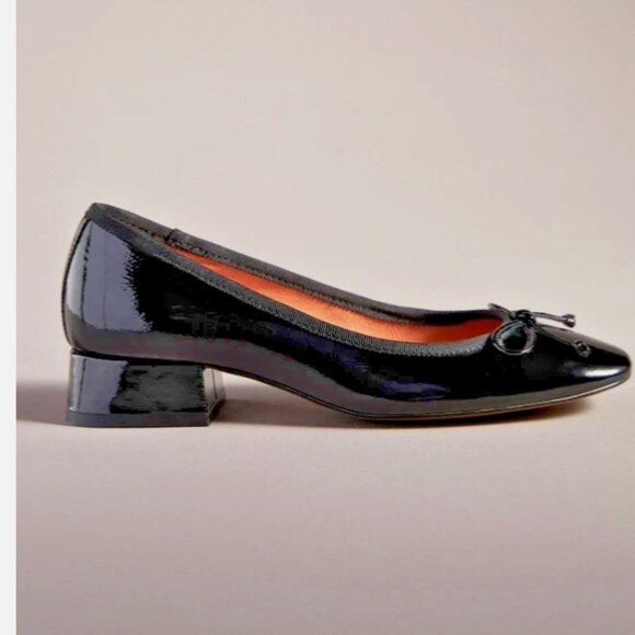 ANTHROPOLOGIE Bibi Lou Heeled Ballet Bow Pumps in Black Sz 41 - NIB!! - Picture 2 of 9